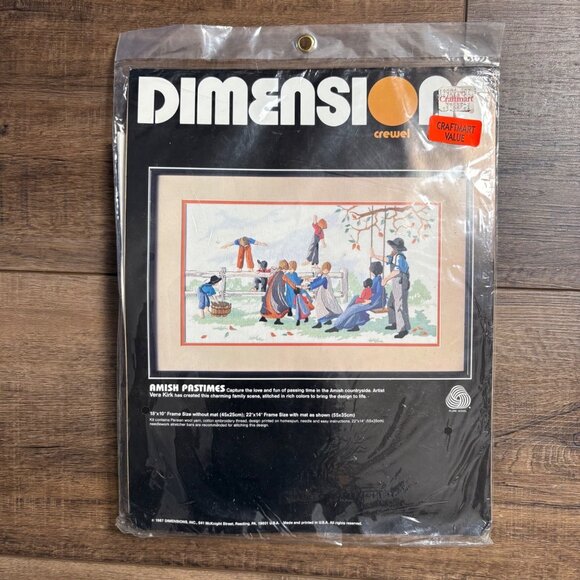 Dimensions Other - Dimensions Amish Pastimes Crewel Embroidery Kit New Sealed #1339 Vintage 18”x10”